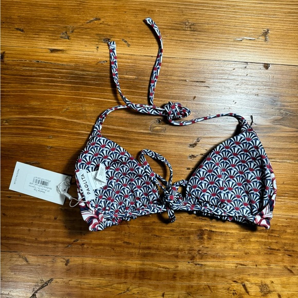 NWT Paolita Women’s Sinaloa Talavera Halter Tie Bikini Top Medium 32D 34C 36B - Picture 3 of 5